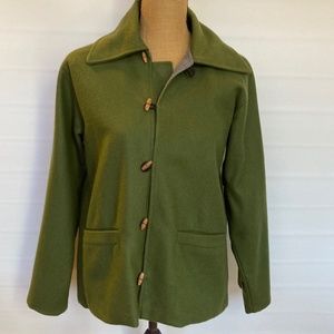 Olive Wool Blend Jacket, size large